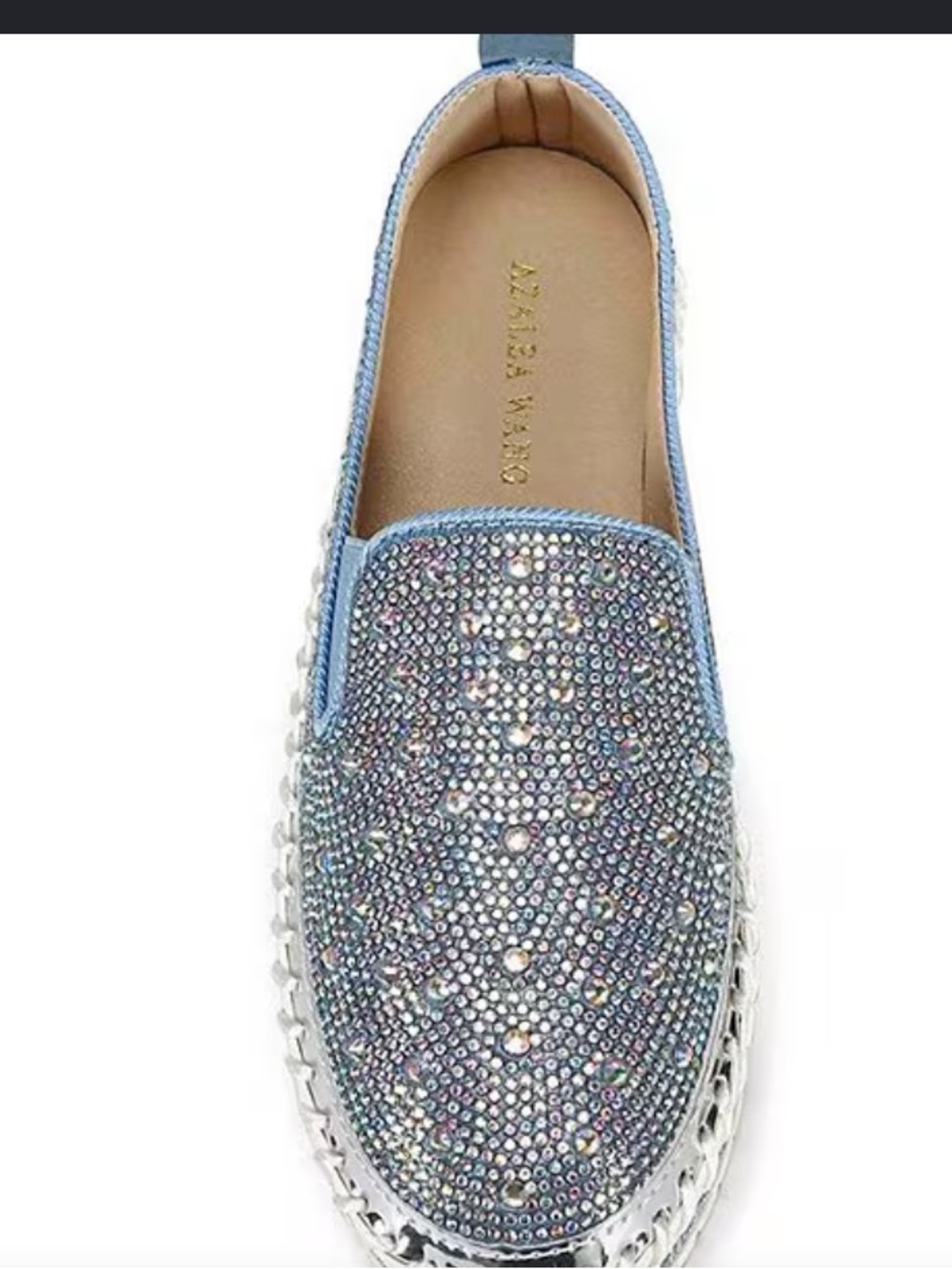 Azalea Wang Brittany Rhinestone Platform Slip On Sneakers